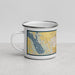 Left View Custom Ankeny Iowa Map Enamel Mug in Woodblock