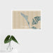 16x24 Anna Maria Island Florida Map Print Landscape Orientation in Afternoon Style With Tropical Plant Leaves in Water
