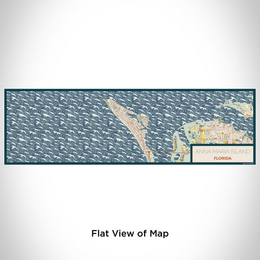 Flat View of Map Custom Anna Maria Island Florida Map Enamel Mug in Woodblock