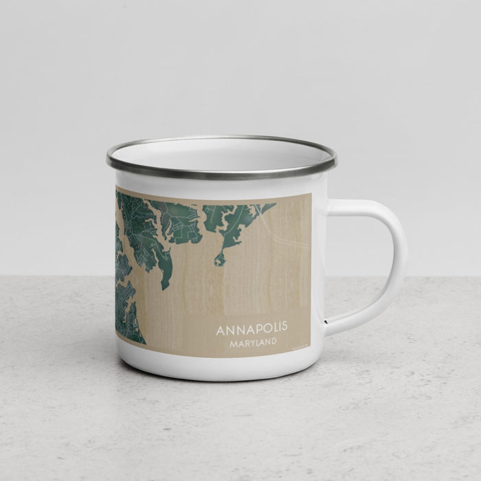 Right View Custom Annapolis Maryland Map Enamel Mug in Afternoon