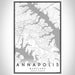 Annapolis Maryland Map Print Portrait Orientation in Classic Style With Shaded Background