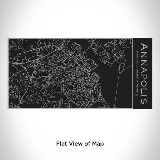 Rendered View of Annapolis Maryland Map Engraving on 17oz Stainless Steel Insulated Cola Bottle in Black
