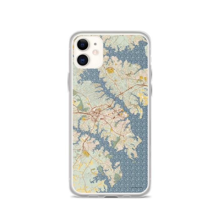 Custom Annapolis Maryland Map Phone Case in Woodblock