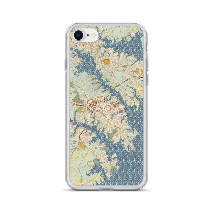 Custom Annapolis Maryland Map iPhone SE Phone Case in Woodblock