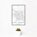 12x18 Ann Arbor Michigan Map Print Portrait Orientation in Classic Style With Small Cactus Plant in White Planter