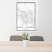 24x36 Ann Arbor Michigan Map Print Portrait Orientation in Classic Style Behind 2 Chairs Table and Potted Plant