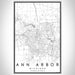 Ann Arbor Michigan Map Print Portrait Orientation in Classic Style With Shaded Background