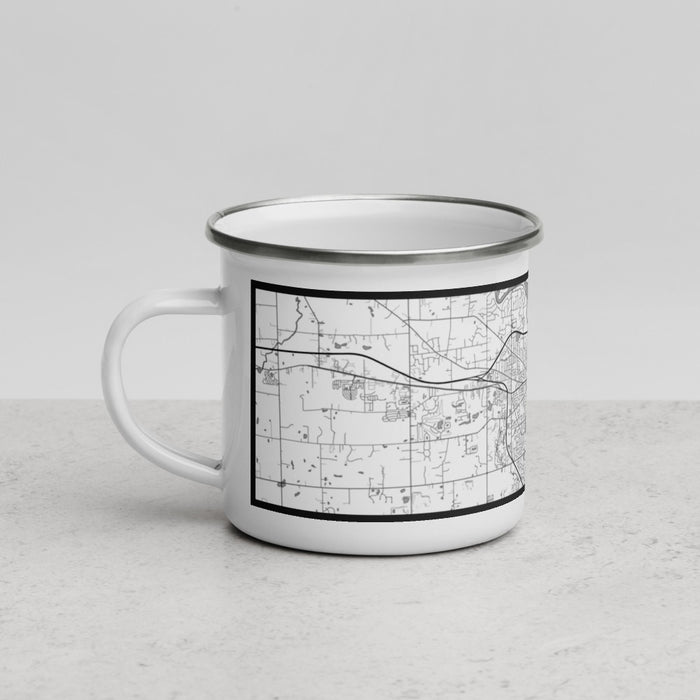 Left View Custom Ann Arbor Michigan Map Enamel Mug in Classic