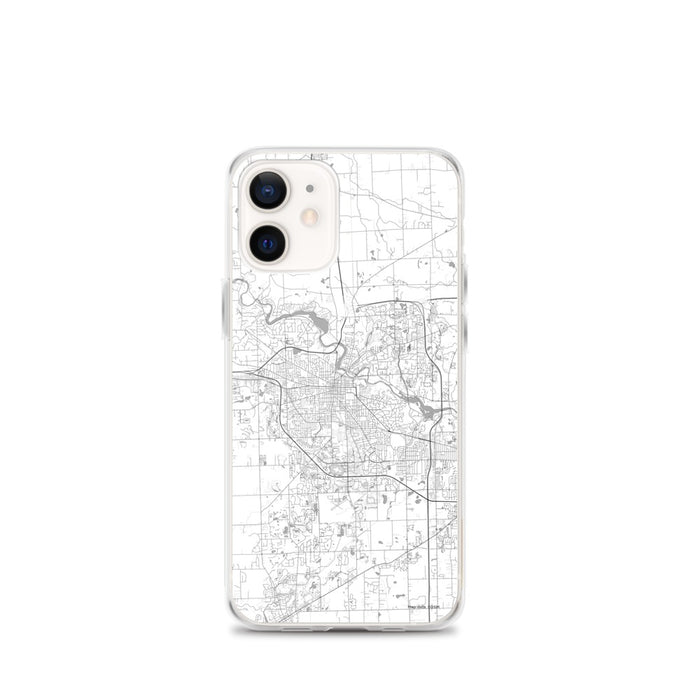 Custom Ann Arbor Michigan Map iPhone 12 mini Phone Case in Classic