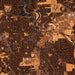 Ann Arbor Michigan Map Print in Ember Style Zoomed In Close Up Showing Details