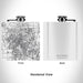 Rendered View of Ann Arbor Michigan Map Engraving on 6oz Stainless Steel Flask in White