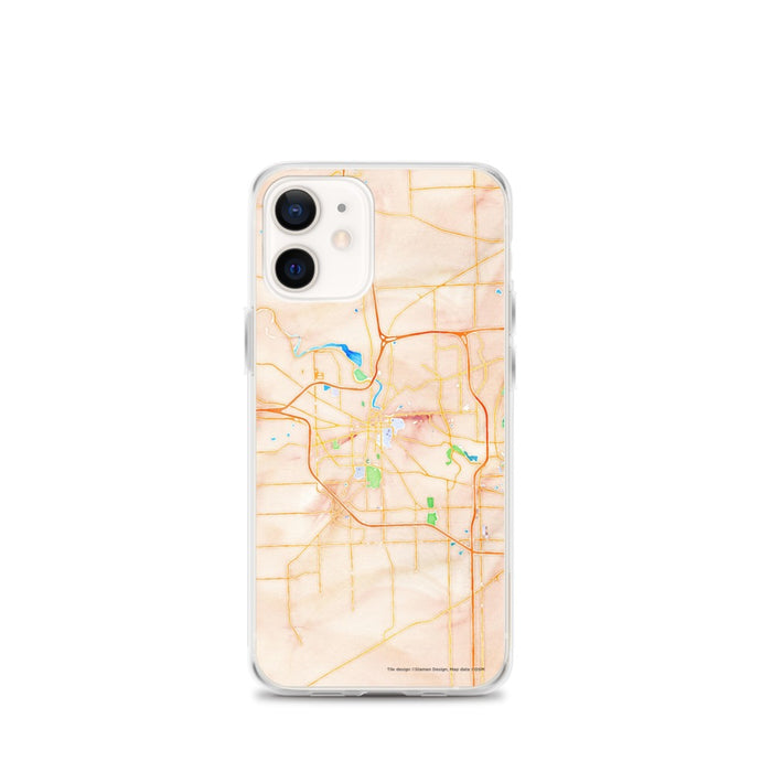 Custom Ann Arbor Michigan Map iPhone 12 mini Phone Case in Watercolor