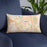 Custom Ann Arbor Michigan Map Throw Pillow in Watercolor on Blue Colored Chair