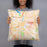 Person holding 18x18 Custom Ann Arbor Michigan Map Throw Pillow in Watercolor