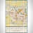 Ann Arbor Michigan Map Print Portrait Orientation in Woodblock Style With Shaded Background