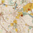 Ann Arbor Michigan Map Print in Woodblock Style Zoomed In Close Up Showing Details