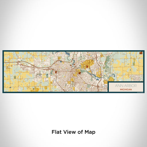 Flat View of Map Custom Ann Arbor Michigan Map Enamel Mug in Woodblock