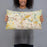 Person holding 20x12 Custom Ann Arbor Michigan Map Throw Pillow in Woodblock