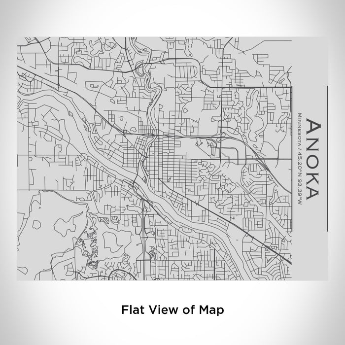 Rendered View of Anoka Minnesota Map Engraving on 20oz Stainless Steel Insulated Bottle with Bamboo Top