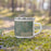 Right View Custom Anson Texas Map Enamel Mug in Afternoon on Grass With Trees in Background