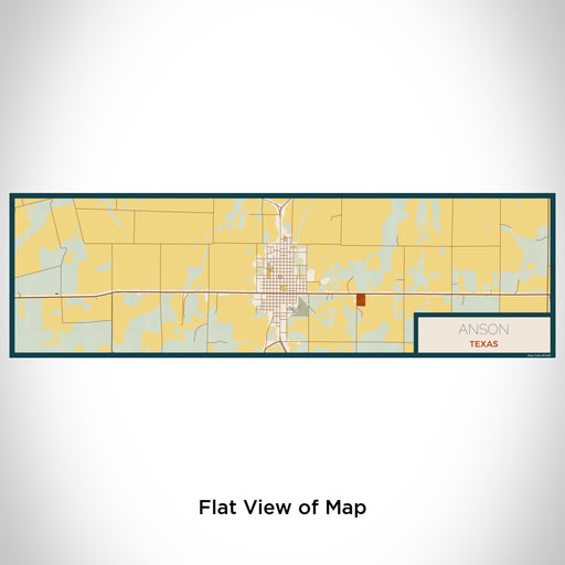 Flat View of Map Custom Anson Texas Map Enamel Mug in Woodblock