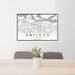24x36 Antioch California Map Print Lanscape Orientation in Classic Style Behind 2 Chairs Table and Potted Plant