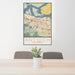 24x36 Antioch California Map Print Portrait Orientation in Woodblock Style Behind 2 Chairs Table and Potted Plant