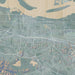 Antioch California Map Print in Afternoon Style Zoomed In Close Up Showing Details