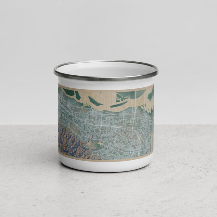 Front View Custom Antioch California Map Enamel Mug in Afternoon