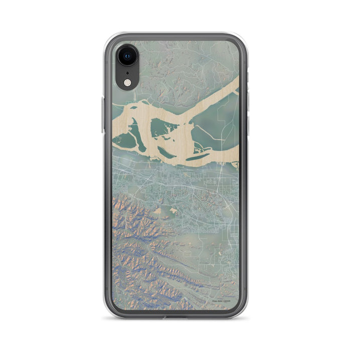 Custom iPhone XR Antioch California Map Phone Case in Afternoon