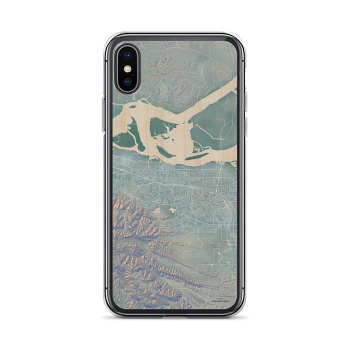 Custom iPhone X/XS Antioch California Map Phone Case in Afternoon