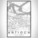 Antioch California Map Print Portrait Orientation in Classic Style With Shaded Background