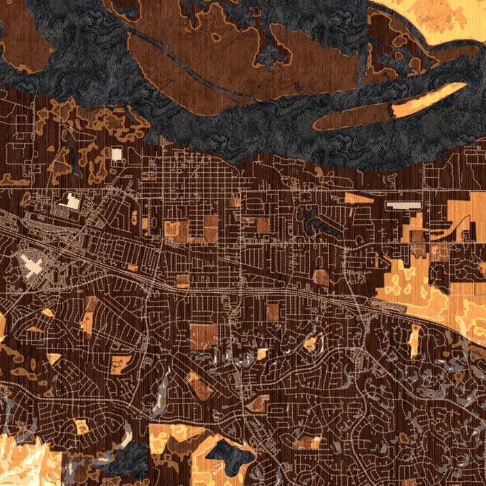 Antioch California Map Print in Ember Style Zoomed In Close Up Showing Details