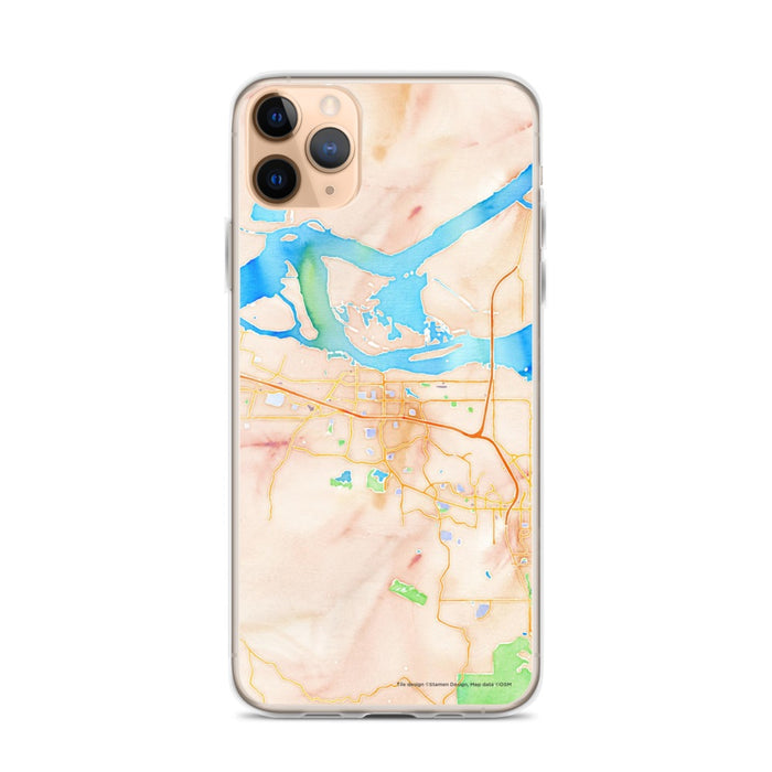 Custom iPhone 11 Pro Max Antioch California Map Phone Case in Watercolor