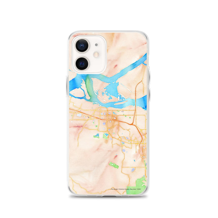 Custom iPhone 12 Antioch California Map Phone Case in Watercolor