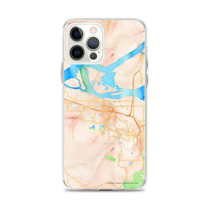 Custom iPhone 12 Pro Max Antioch California Map Phone Case in Watercolor