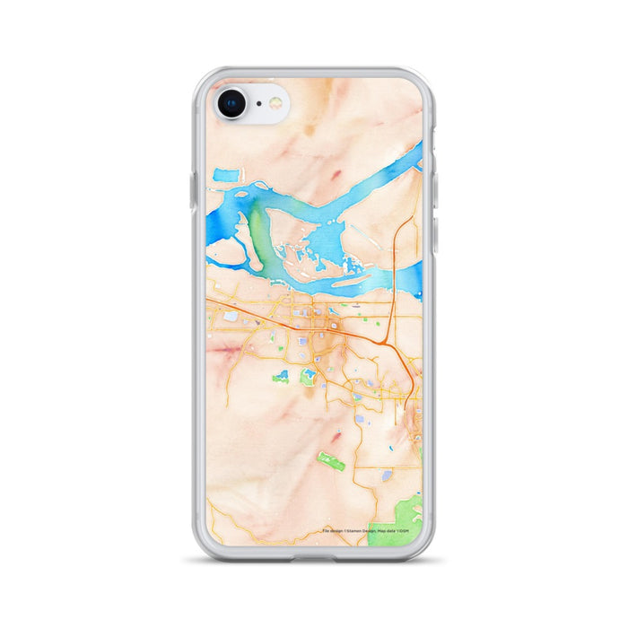 Custom iPhone SE Antioch California Map Phone Case in Watercolor