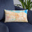 Custom Antioch California Map Throw Pillow in Watercolor on Blue Colored Chair