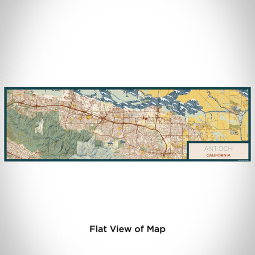 Flat View of Map Custom Antioch California Map Enamel Mug in Woodblock