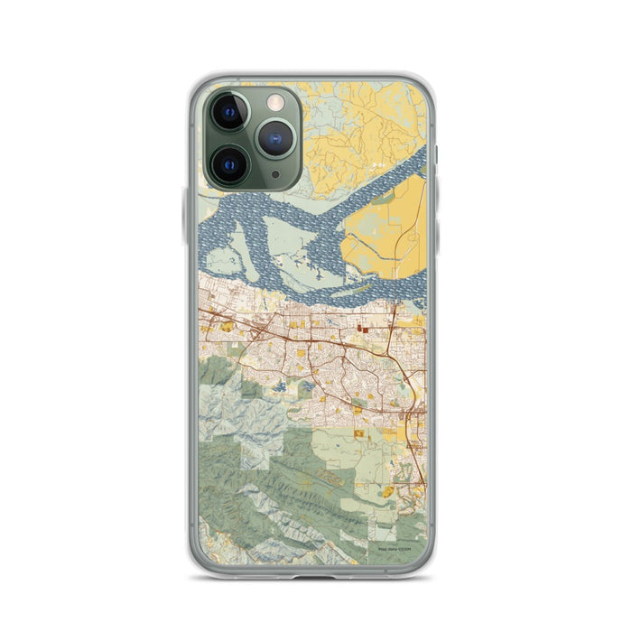 Custom iPhone 11 Pro Antioch California Map Phone Case in Woodblock