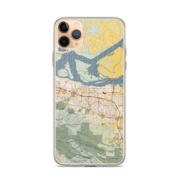 Custom iPhone 11 Pro Max Antioch California Map Phone Case in Woodblock