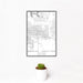 12x18 Apache Junction Arizona Map Print Portrait Orientation in Classic Style With Small Cactus Plant in White Planter