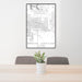 24x36 Apache Junction Arizona Map Print Portrait Orientation in Classic Style Behind 2 Chairs Table and Potted Plant
