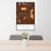 24x36 Apache Junction Arizona Map Print Portrait Orientation in Ember Style Behind 2 Chairs Table and Potted Plant