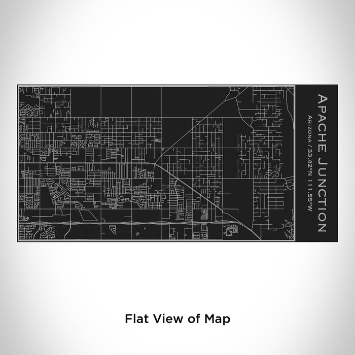 Rendered View of Apache Junction Arizona Map Engraving on 17oz Stainless Steel Insulated Cola Bottle in Black