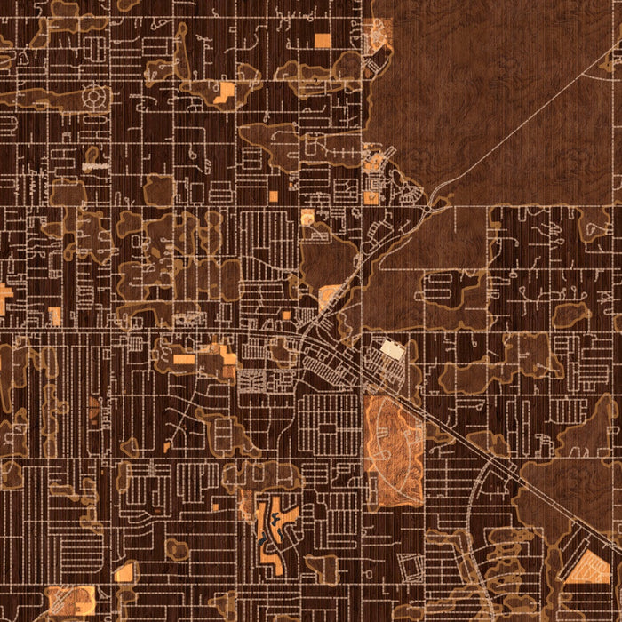 Apache Junction Arizona Map Print in Ember Style Zoomed In Close Up Showing Details