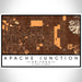 Apache Junction Arizona Map Print Landscape Orientation in Ember Style With Shaded Background