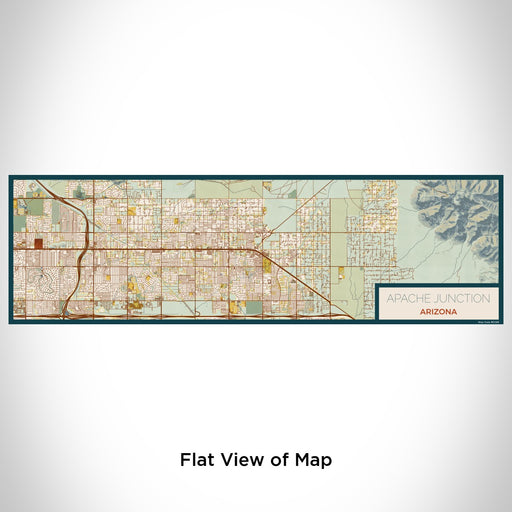 Flat View of Map Custom Apache Junction Arizona Map Enamel Mug in Woodblock