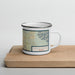 Right View Custom Apache Junction Arizona Map Enamel Mug in Woodblock