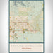 Apache Junction Arizona Map Print Portrait Orientation in Woodblock Style With Shaded Background
